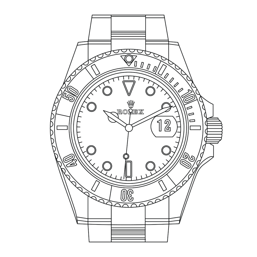 A watch after line drawing